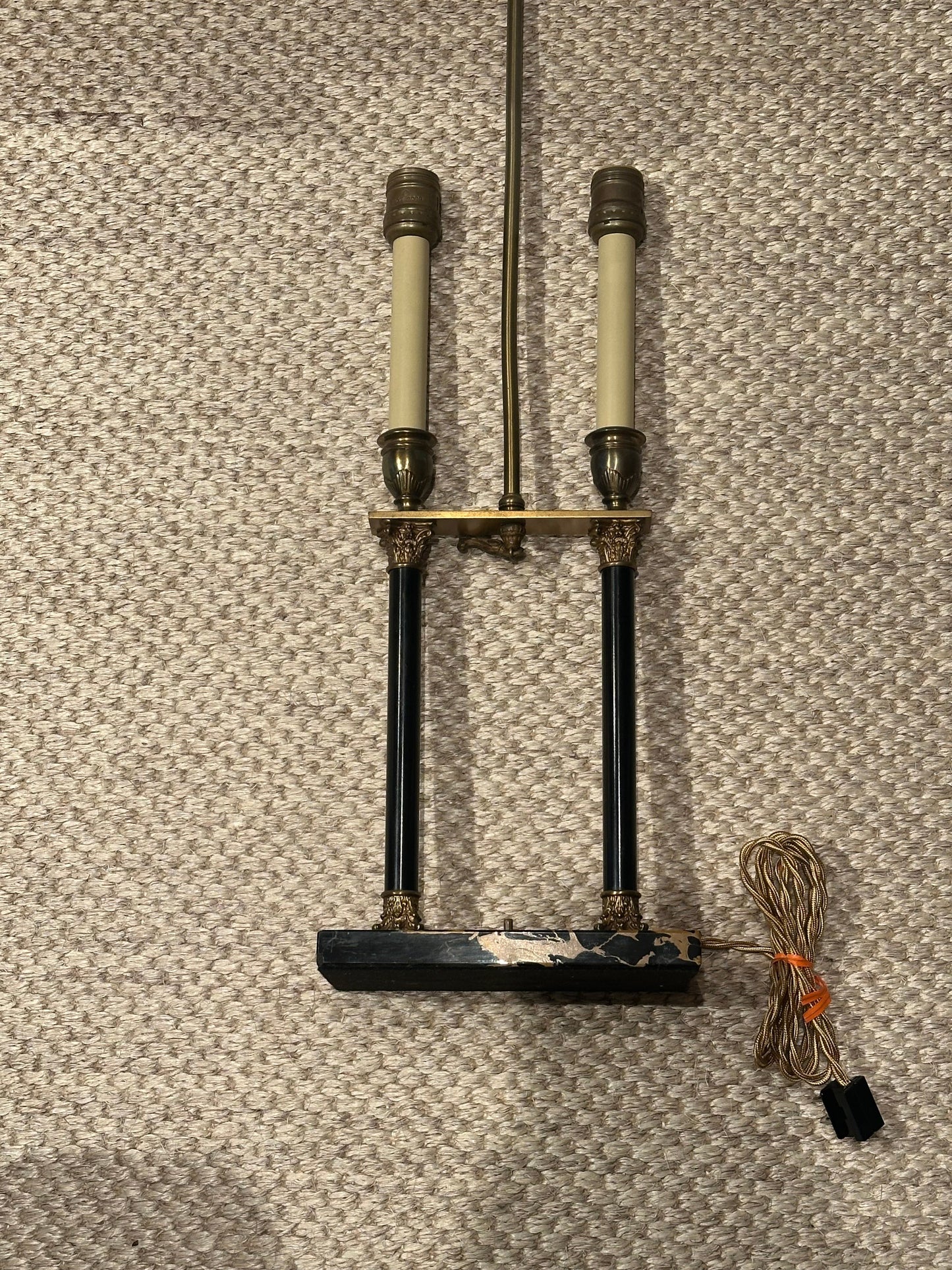Vintage French Bouillotte Style Candlestick Table Lamp, Single