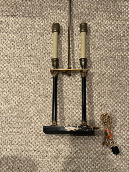 Vintage French Bouillotte Style Candlestick Table Lamp, Single