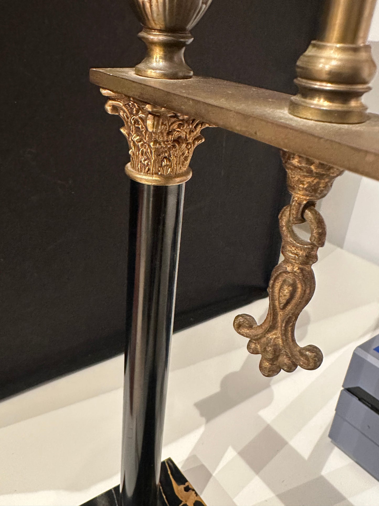 Vintage French Bouillotte Style Candlestick Table Lamp, Single