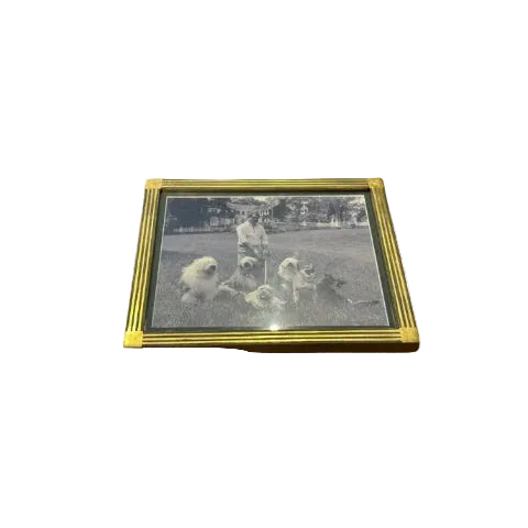 Vintage Deco-Style 22K gold Hand-Made Wood Photo Frame, 8" x 10"