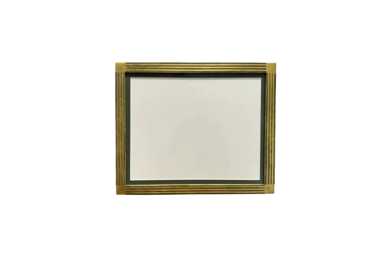 Vintage Deco-Style 22K gold Hand-Made Wood Photo Frame, 8" x 10"