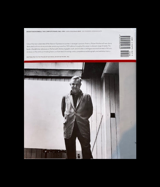 Robert Motherwell book back cover with a black-and-white photograph of the artist and catalogue text