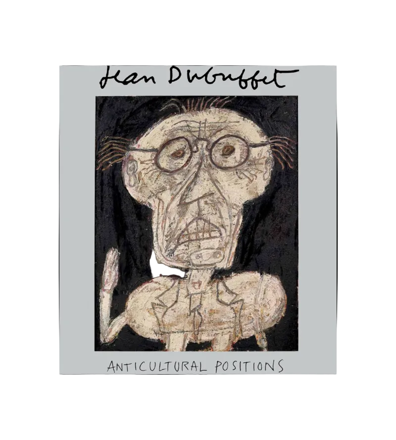 Jean Dubuffet: Anticultural Positions book, cover with the artist's figurative portrait painting