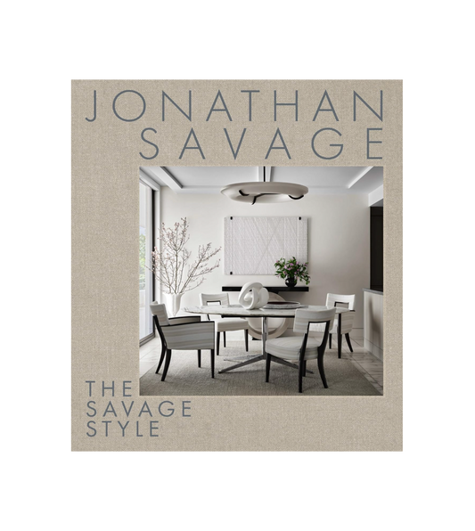 Jonathan Savage: The Savage Style book, linen cover with a photo of a modern white dining room