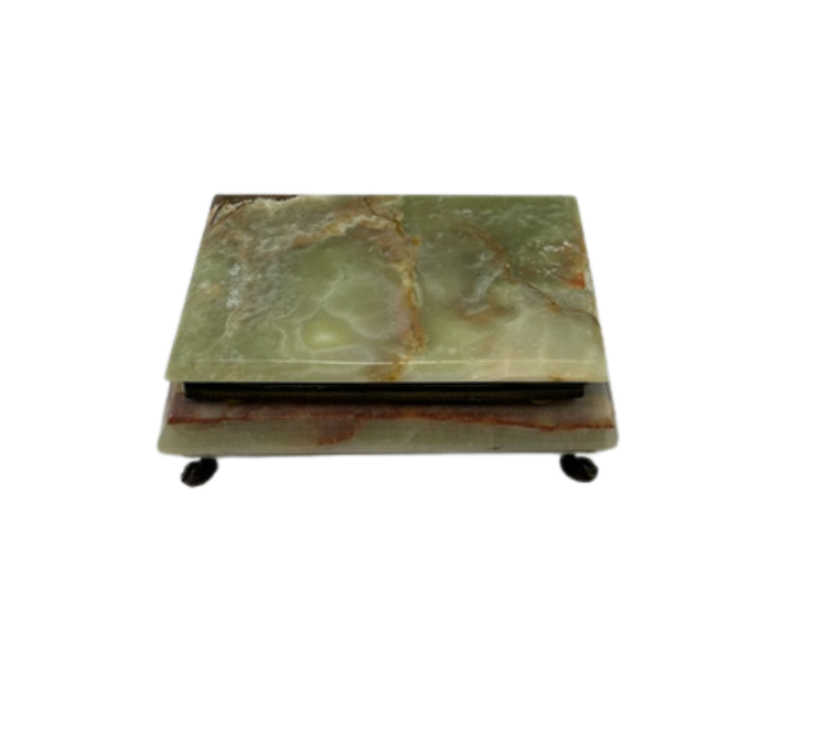 Vintage Onyx Hinged Jewelry Box
