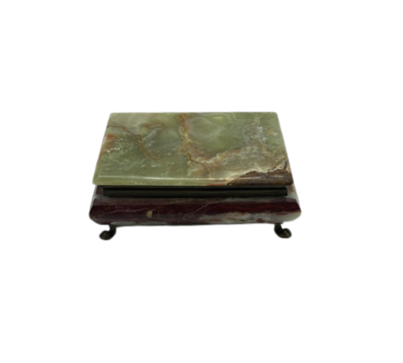 Vintage Onyx Hinged Jewelry Box