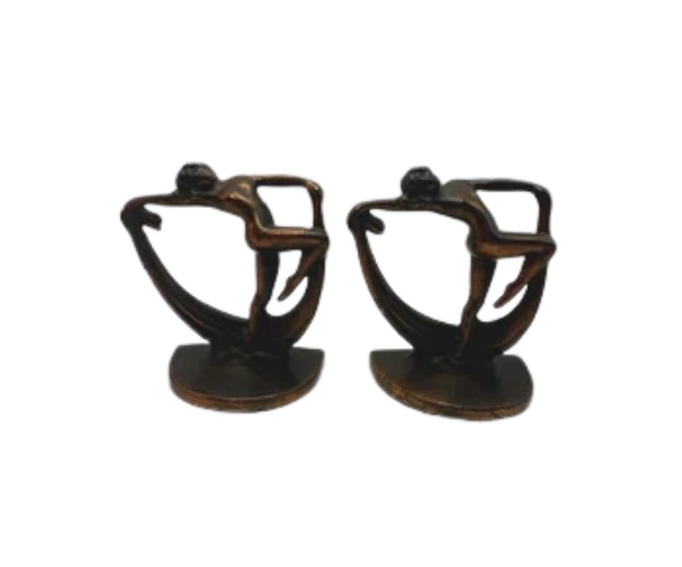 Vintage Art Deco Dancing Women Bronze Bookends