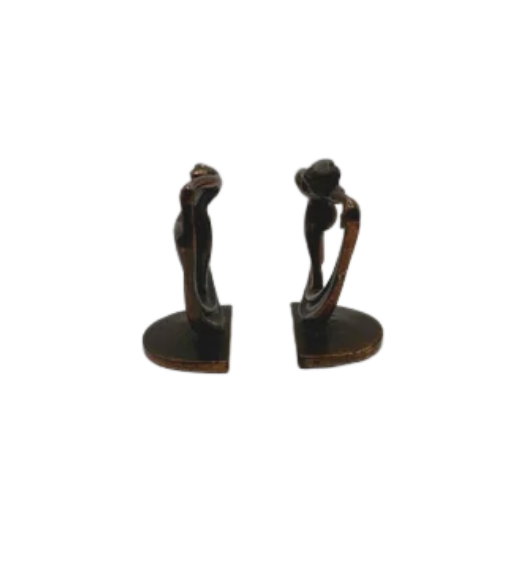 Vintage Art Deco Dancing Women Bronze Bookends