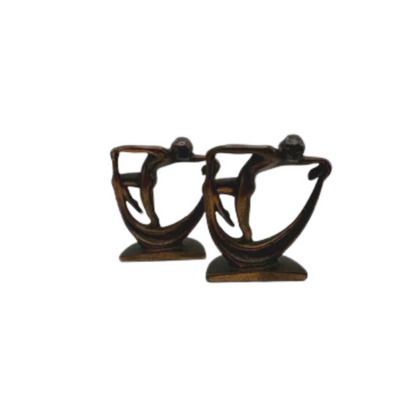 Vintage Art Deco Dancing Women Bronze Bookends