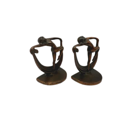 Vintage Art Deco Dancing Women Bronze Bookends