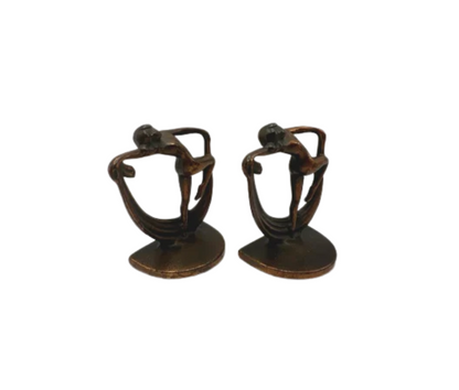 Vintage Art Deco Dancing Women Bronze Bookends