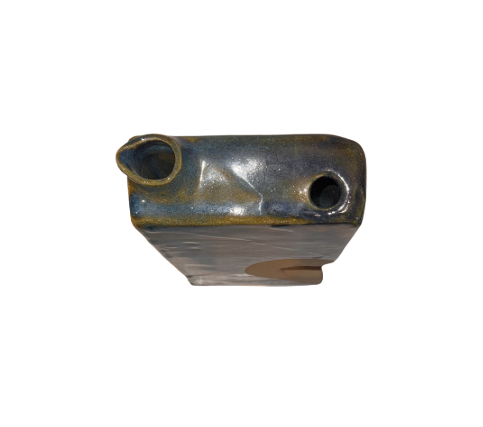 Vintage Studio Pottery Rectangular Vase, 1973