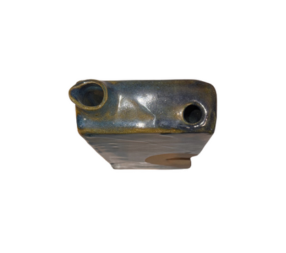 Vintage Studio Pottery Rectangular Vase, 1973