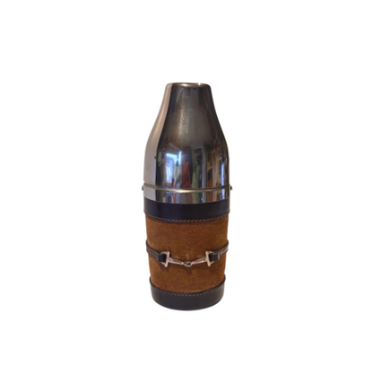 Vintage Gucci Italian Leather & Suede Travel Cocktail Flask