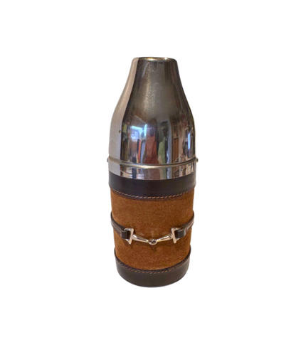 Vintage Gucci Italian Leather & Suede Travel Cocktail Flask