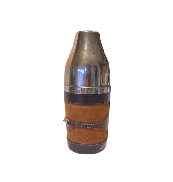 Vintage Gucci Italian Leather & Suede Travel Cocktail Flask