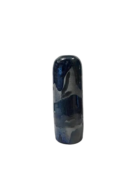 Studio-Made Soda-Fired Ceramic Tall Vase, Blue