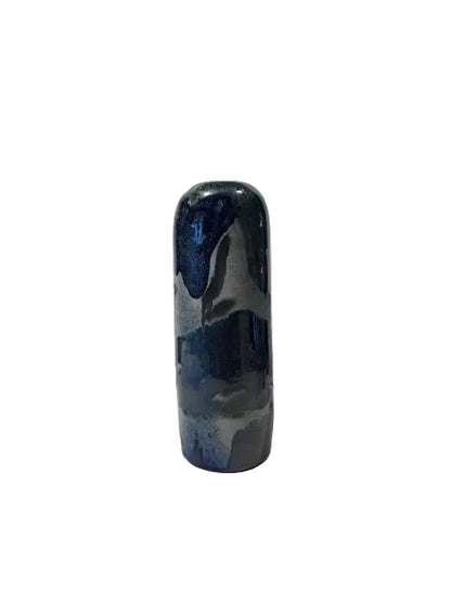 Studio-Made Soda-Fired Ceramic Tall Vase, Blue